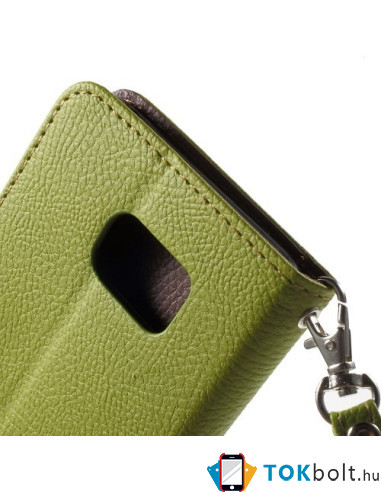 Zöld-barna notesz tok Samsung Galaxy Note 5 telefonhoz