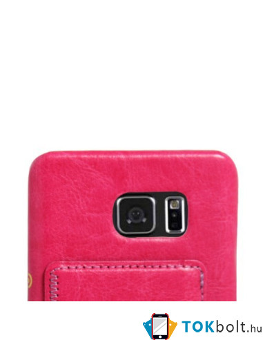 Bőr tapintású pink  tok Samsung Galaxy Note 5 készülékhez