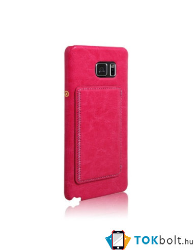 Bőr tapintású pink  tok Samsung Galaxy Note 5 készülékhez