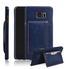 Bőr tapintású kék tok Samsung Galaxy Note 5 készülékhez
