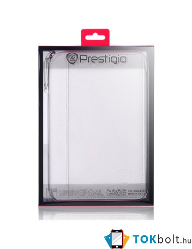 8" Prestigio univerzális tablet tok zipzárral - FEHÉR