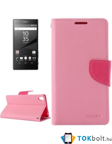 MLT rugalmas notesz tok Sony Xperia Z5 / Z5 Dual telefonhoz - RÓZSASZÍN