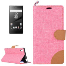 Szövet tapintású notesztok Sony Xperia Z5 / Z5 Dual készülékhez - RÓZSASZÍN