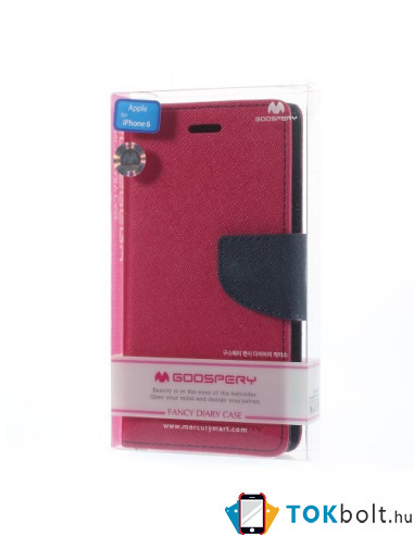 MERCURY pink-sötétkék notesz tok Apple iPhone 6 / iPhone 6s telefonhoz