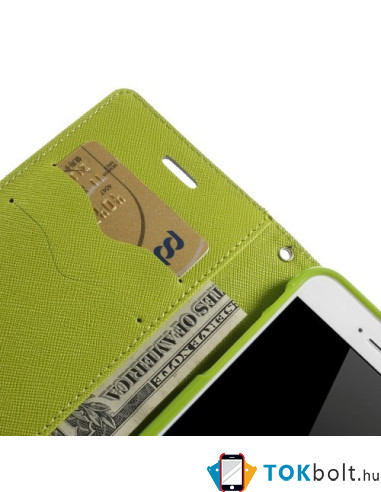 MERCURY sötétkék-kiwizöld notesz tok Apple iPhone 6 / iPhone 6s telefonhoz