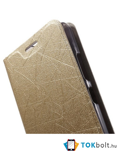 Oldalra nyíló pezsgő színű tok Lenovo Vibe P1M telefonhoz