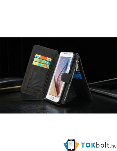 CaseMe notesztok Samsung Galaxy S6 EDGE PLUS telefonhoz - FEKETE