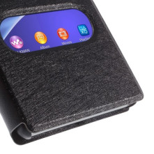 Fekete két ablakos notesz tok Sony Xperia M2 / M2 Dual telefonhoz
