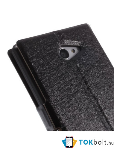 Fekete két ablakos notesz tok Sony Xperia M2 / M2 Dual telefonhoz