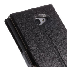 Fekete két ablakos notesz tok Sony Xperia M2 / M2 Dual telefonhoz
