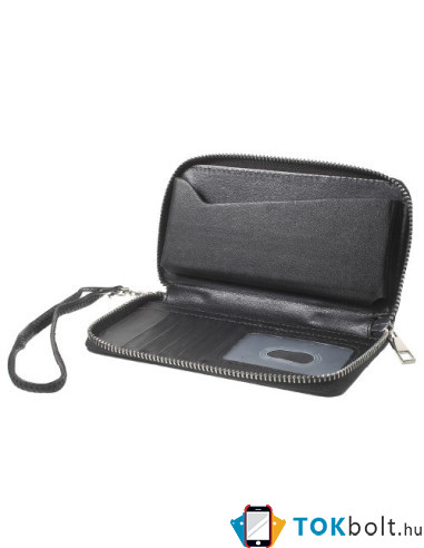 Univerzális cipzárral ellátott telefontok 4.3-5.0 inches telefonokhoz - FEKETE