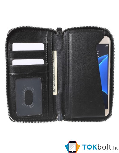 Univerzális cipzárral ellátott telefontok 4.3-5.0 inches telefonokhoz - FEKETE