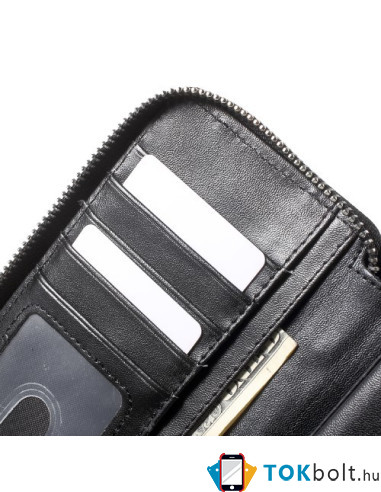 Univerzális cipzárral ellátott telefontok 4.3-5.0 inches telefonokhoz - FEKETE