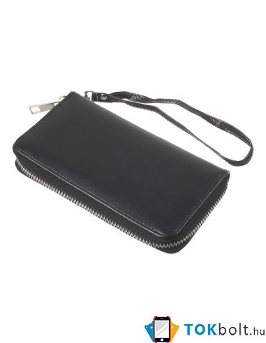 Univerzális cipzárral ellátott telefontok 4.3-5.0 inches telefonokhoz - FEKETE