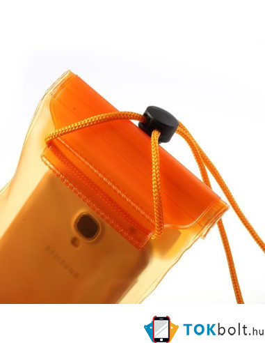 Vízálló mobiltelefon tartó 13,5 x 9 cm készülékekhez -narancs színű