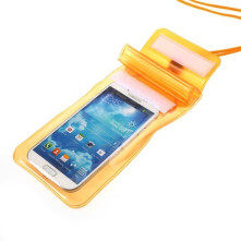 Vízálló mobiltelefon tartó 13,5 x 9 cm készülékekhez -narancs színű