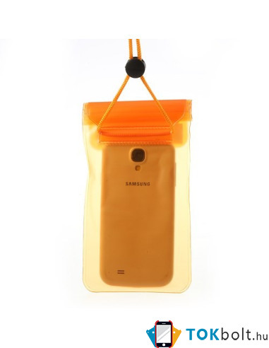 Vízálló mobiltelefon tartó 13,5 x 9 cm készülékekhez -narancs színű