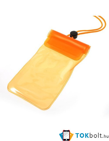 Vízálló mobiltelefon tartó 13,5 x 9 cm készülékekhez -narancs színű