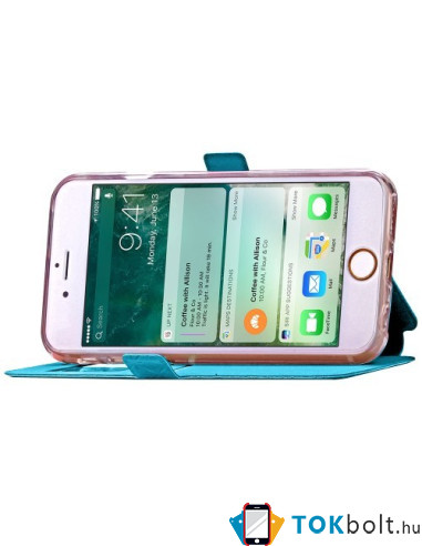 Divatos ablakos kék notesz tok Apple iPhone 7 telefonhoz