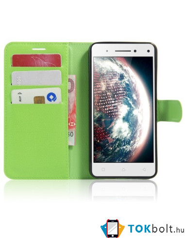 Oldalra nyíló mágnes záras tok Lenovo Vibe S1 LITE készülékhez - ZÖLD