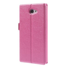 Pink két ablakos notesz tok Sony Xperia M2 / M2 Dual telefonhoz
