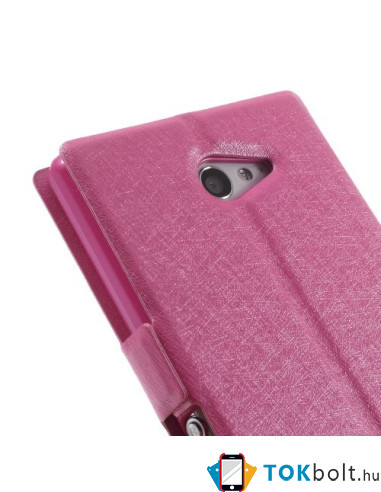 Pink két ablakos notesz tok Sony Xperia M2 / M2 Dual telefonhoz