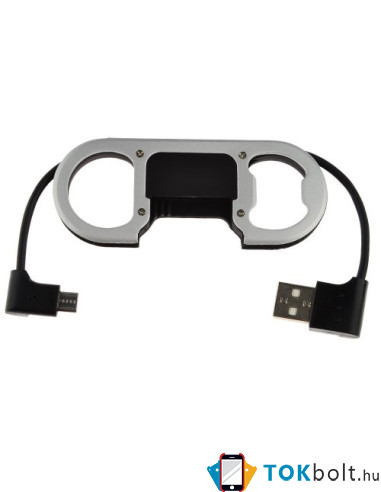Micro USB töltő kábel + Sörnyitó - FEKETE