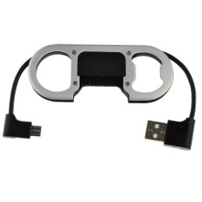 Micro USB töltő kábel + Sörnyitó - FEKETE