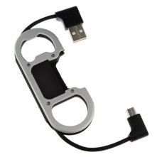 Micro USB töltő kábel + Sörnyitó - FEKETE