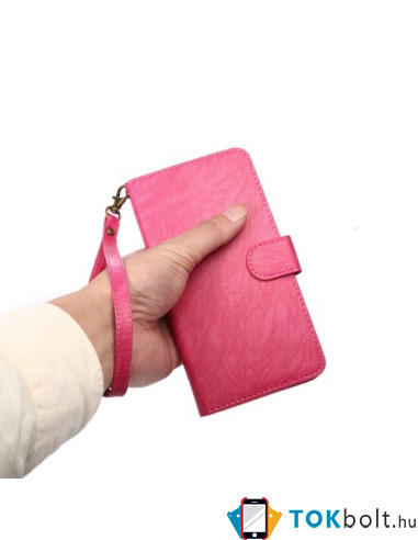 Öntapadós karpántos univerzális tok 4.8-5.3 colos készülékekhez - PINK
