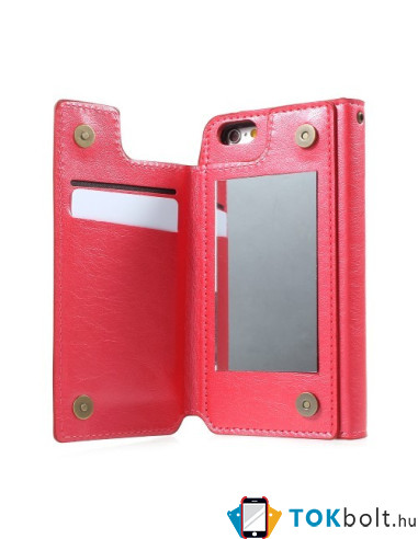 SMINK kettő az egyben tükrös telefontok iPhone 6 Plus / 6s Plus telefonhoz - PINK