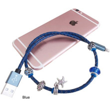 Divatos USB kábel iPhone/iPod/iPad készülékekhez - KÉK