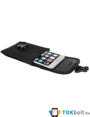 Övre fűzhető csatos mobiltelefon tok 5.5 inches készülékekhez - FEKETE