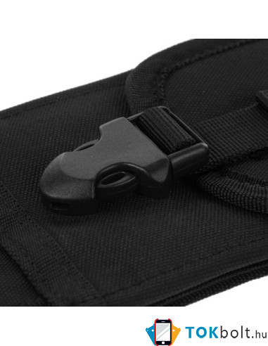 Övre fűzhető csatos mobiltelefon tok 5.5 inches készülékekhez - FEKETE