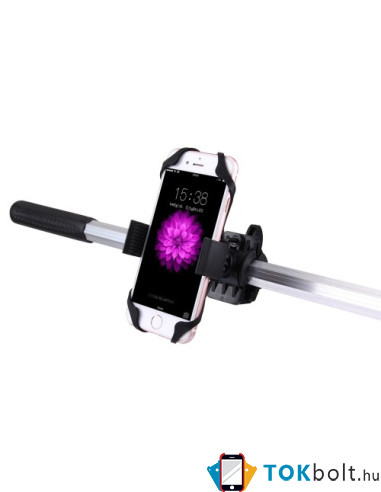 360 fokban forgatható kerékpáros telefon tartó iPhone 7 / 7 Plus / iPhone 6 / 6 Plus / iPhone 5 / 5C & 5s fekete