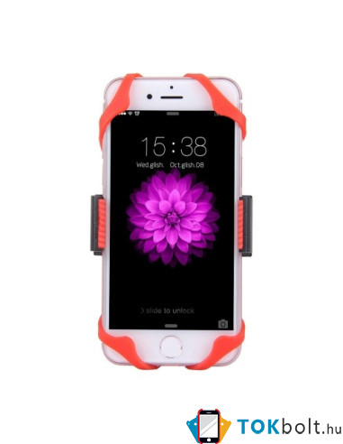 360 fokban forgatható kerékpáros telefon tartó iPhone 7 / 7 Plus / iPhone 6 / 6 Plus / iPhone 5 / 5C & 5s - PIROS