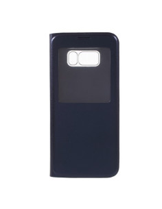 Ablakos notesz tok Samsung Galaxy S8 Plus telefonhoz - SÖTÉTKÉK