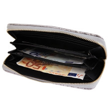 Nagyméretű ezüst színű női pénztárca - Méret 19 x 10 cm - 494035001506