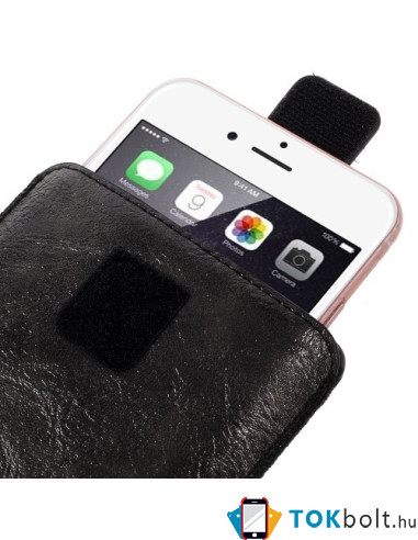 Univerzális zárható telefontok kihúzóval 16.5 x 9.5 cm - FEKETE