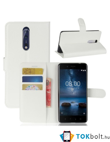 Notesz tok Nokia 8 készülékhez - FEHÉR