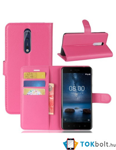 Notesz tok Nokia 8 készülékhez - PINK