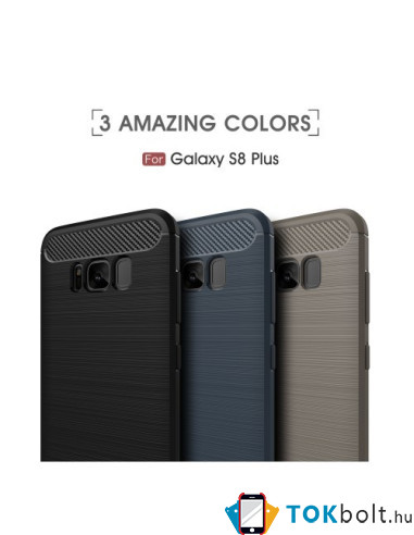 AMORUS Samsung Galaxy S8 Plus karbon mintás tok - SZÜRKE