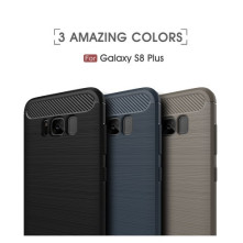 AMORUS Samsung Galaxy S8 Plus karbon mintás tok - SZÜRKE
