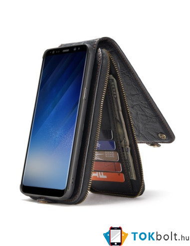 CaseMe notesz telefontok Samsung Galaxy S8 Plus telefonhoz - FEKETE