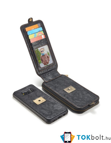 CaseMe notesz telefontok Samsung Galaxy S8 Plus telefonhoz - FEKETE