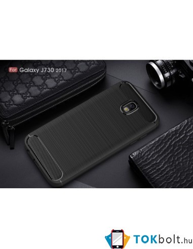 Samsung Galaxy J7 (2017) karbon mintás tok - FEKETE