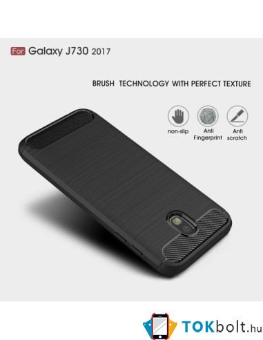 Samsung Galaxy J7 (2017) karbon mintás tok - FEKETE