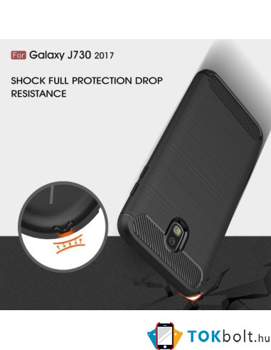 Samsung Galaxy J7 (2017) karbon mintás tok - FEKETE