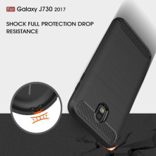 Samsung Galaxy J7 (2017) karbon mintás tok - FEKETE