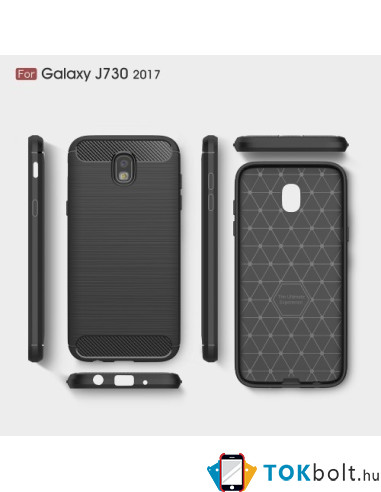 Samsung Galaxy J7 (2017) karbon mintás tok - FEKETE